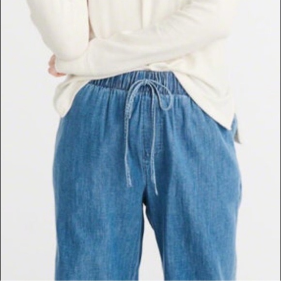 Abercrombie Wide Leg Chambray Pants size Small - Picture 2 of 11